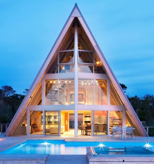 Hovuzlu A-Frame ev tikintisi