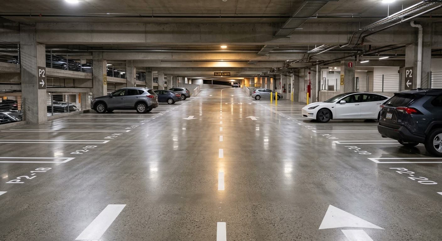 Avtomobil dayanacağında beton yonma