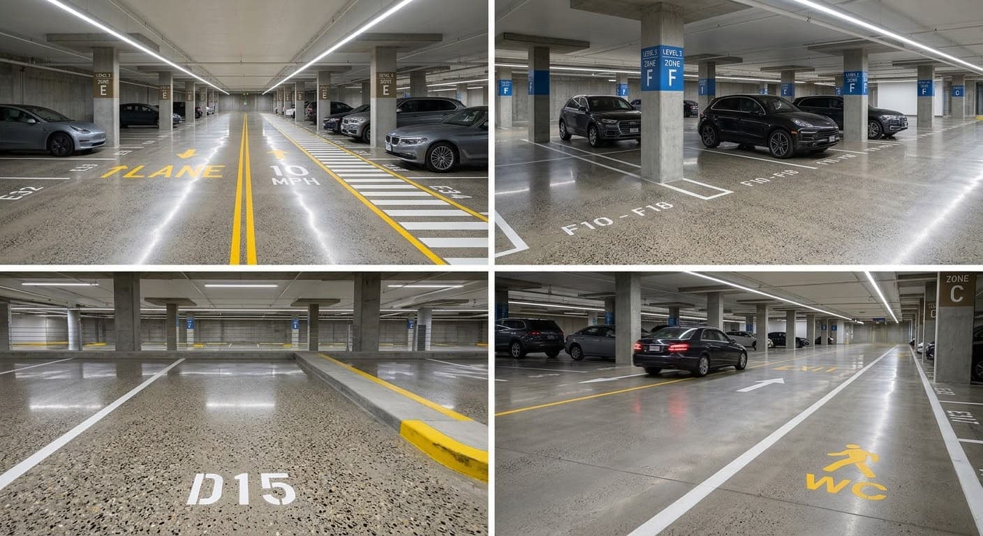 Yeraltı parkinqdə yonulmuş beton